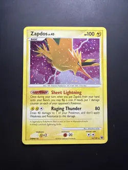 2008 Pokemon Diamond & Pearl Majestic Dawn Zapdos Holo #14/100 - Image 1