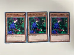 Yugioh - Magician of Faith x 3 - 1st Edition NM - Plus Free Holographic Card - Image 1
