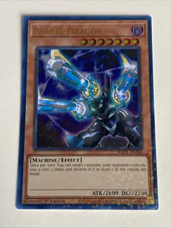Yugioh - Barrel Dragon x 3 - 1st Edition Ultra Rare NM - Free Holo Card - A - Image 2
