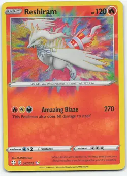 Reshiram 017/072 Amazing Rare Holo Shining Fates NM Pokemon - Image 1
