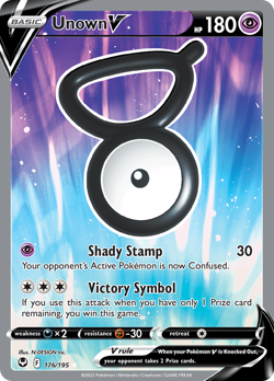 Unown V 176/195 Ultra Rare Silver Tempest Pokemon Near Mint - Image 1