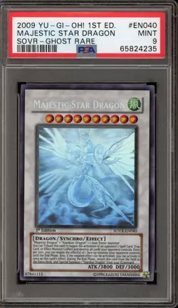 Yu-Gi-Oh! Majestic Star Dragon 1st Edition Ghost Rare SOVR-EN040 PSA 9 Mint - Image 1