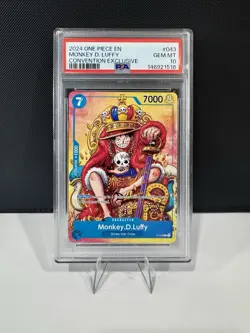 2024 One Piece Monkey D. Luffy #043 Convention Exclusive Promo PSA 10 GEM MINT - Image 1