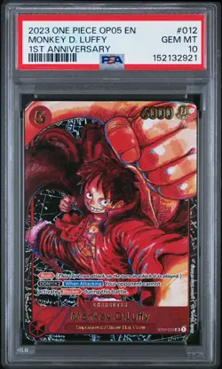 2023 One Piece - Monkey D. Luffy - OP05 1st Anniversary ST01-012 PSA 10 English - Image 1