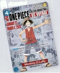 One Piece Monkey.D.Luffy US College Basketball Promo Card Rutgers SGA - Image 1