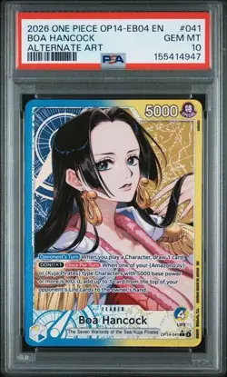 2026 One Piece OP14 Boa Hancock Alternate Art #041 PSA 10 - Image 1