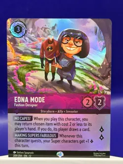 Disney Lorcana Wilds Unknown Edna Mode Fashion Designer Epic Foil 209/204 - Image 1