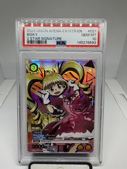 2025 UNION ARENA UEX04BT/HTR HUNTER X HUNTER VOL.2 2 STAR SIG #021 BISKY PSA 10 - Image 1