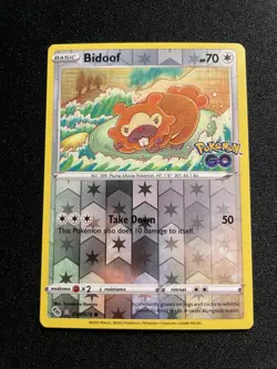 Bidoof Peelable Ditto 059/078 Reverse Holo Pokemon GO Pokemon Card - Image 1