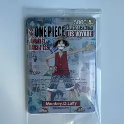 One Piece Monkey.D.Luffy Full Art Holo Card Game US Voyage P-055 - Image 1