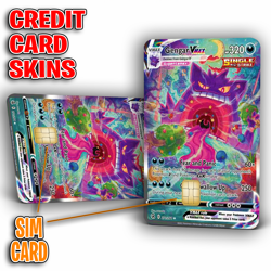 Pokemon: Gengar Vmax, Fusion Strike | Credit Card Skin/Sticker | 2 Pack - Image 1