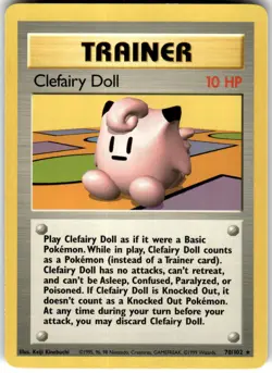 Clefairy Doll 70/102 Base Set Unlimited Pokemon NM Fast Ship - Image 1