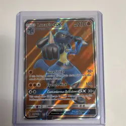 Pokemon TCG Lucario GX SM Forbidden Light 122/131 Holo Ultra Rare - Image 1