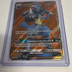 Pokemon TCG Lucario GX SM Forbidden Light 122/131 Holo Ultra Rare - Image 2