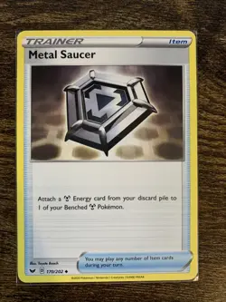 Metal Saucer Pokemon Card Sword and Shield 170/202 Mint Condition - Image 1