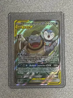 Pokemon Blastoise & Piplup GX Tag Team #215/236 NM - Image 1