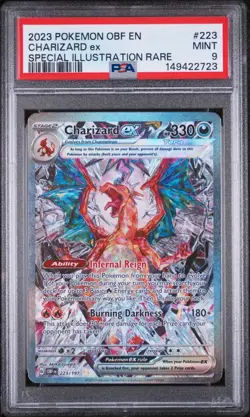 2023 POKEMON OBF EN-OBSIDIAN FLAMES SPECIAL ILLUSTRATION RARE CHARIZARD EX PSA 9 - Image 1