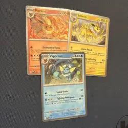 2025 Pokemon Flareon Vaporeon Jolteon Prismatic Evolutions Cosmo Holo Promo Set - Image 3