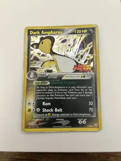 Pokemon Dark Ampharos Team Rocket Returns 2/109 Reverse Holo Stamped HP Damaged - Image 1
