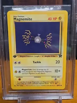 1st Edition Team Rocket Magnemite 60/82 Beckett MINT 9 Pokemon 2000 - Image 4