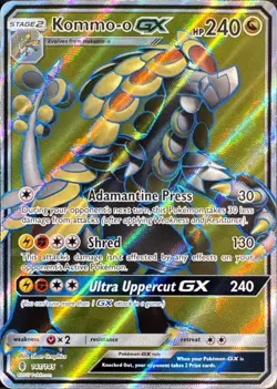 Kommo-o GX (Full Art) 141/145 Holo Ultra Rare Guardians Rising Pokemon Near Mint - Image 1