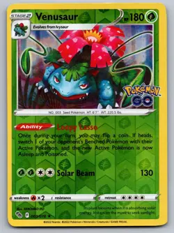 Venusaur 003/078 Holo Rare Pokemon GO Pokemon Reverse Holo Lightly Played - Image 1