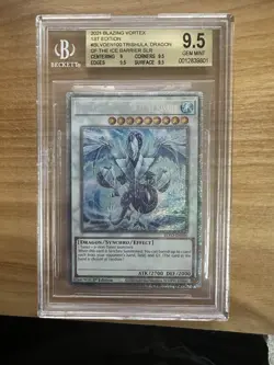 BGS 9.5 Trishula Dragon Ice Barrier BLVO-EN100 1st Starlight Rare YuGiOh PSA - Image 1
