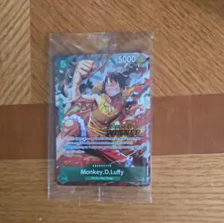 Monkey.D.Luffy P-135 Winner Stamp OP16 Pre-Release Event Promo Card Sealed - Image 1