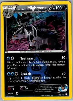 Team Aqua's Mightyena 18/34 Non Holo Double Crisis - Pokemon Card - NM - Image 1