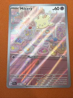 Pokemon Milcery TCG 152/142 SV07 Stellar Crown Holo Illustration Rare Card - Image 1