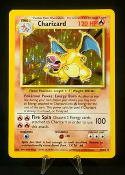 Pokemon TCG Charizard Base Set 4/102 1999 Unlimited Holo RARE! - Image 1
