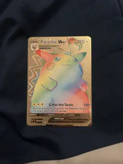 ⚡ Gold Metal Pikachu VMAX Rainbow Pokemon Card Collectible/Gift/Display⚡ - Image 1