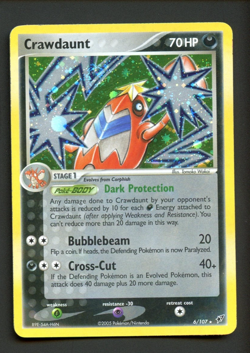 Crawdaunt 6/107 EX Deoxys Heavily Played Holo Rare Pokemon Card - Image 1