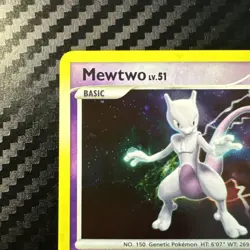 Pokemon TCG Mewtwo 9/100 Majestic Dawn Holo Rare LP - Image 2