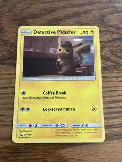 Detective Pikachu Coffee Break Pokemon Holo Card Holographic - Image 1