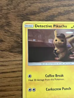 Detective Pikachu Coffee Break Pokemon Holo Card Holographic - Image 2