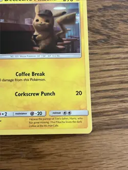Detective Pikachu Coffee Break Pokemon Holo Card Holographic - Image 4