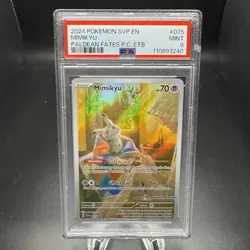 2024 Pokemon Paldean Fates Pokemon Center Elite Trainer Box - Mimikyu #075 PSA 9 - Image 3