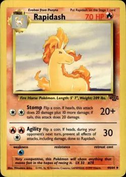 Pokemon Jungle #44/64 Rapidash Uncommon Lightly played - Image 1