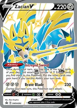 Zacian V - SWSH292 - Black Star Promo - NM - Pokemon - Image 1