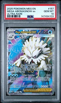 2025 POKEMON MEG EN-MEGA EVOLUTION ULTRA RARE #157 MEGA ABOMASNOW EX PSA 10 - Image 1