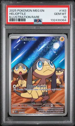 2025 POKEMON MEG EN-MEGA EVOLUTION ILLUSTRATION RARE #143 HELIOPTILE PSA 10 - Image 1
