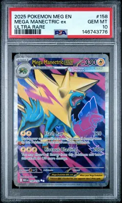 2025 POKEMON MEG EN-MEGA EVOLUTION ULTRA RARE #158 MEGA MANECTRIC EX PSA 10 - Image 1