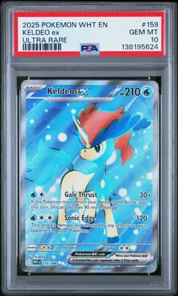 2025 POKEMON WHT EN-WHITE FLARE ULTRA RARE #159 KELDEO EX PSA 10 - Image 1