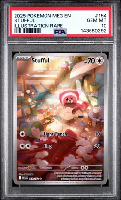 2025 POKEMON MEG EN-MEGA EVOLUTION ILLUSTRATION RARE #154 STUFFUL PSA 10 - Image 1