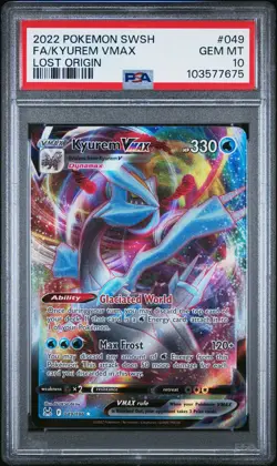 2022 POKEMON SWORD & SHIELD LOST ORIGIN #049 FULL ART/KYUREM VMAX PSA 10 - Image 1