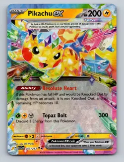 Pokemon TCG Pikachu ex Holo Double Rare ME: Ascended Heroes 057/217 - Image 1