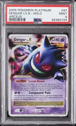 2009 POKEMON PLATINUM ARCEUS #97 GENGAR LV.X-HOLO PSA 9 - Image 1