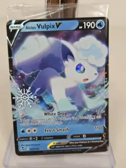 Pokemon TCG Alolan Vulpix V 033/195 Snowflake Stamp Holiday Promo NM - Image 1