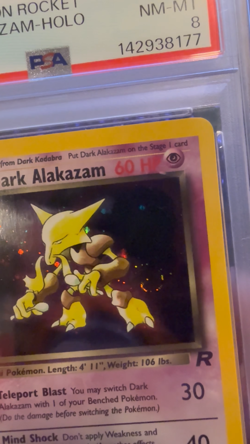 2000 POKEMON ROCKET 1ST EDITION #1 DARK ALAKAZAM-HOLO PSA 8 **Beautiful Swirl** - Image 2